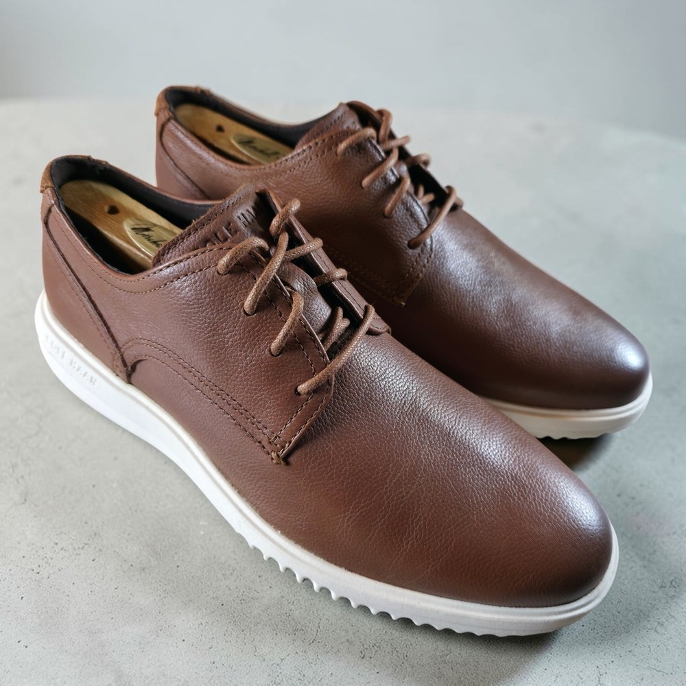 Cole Haan Grand C36935 Oxfords Men's 8.5 M British Tan Leather Dress Shoes New‎